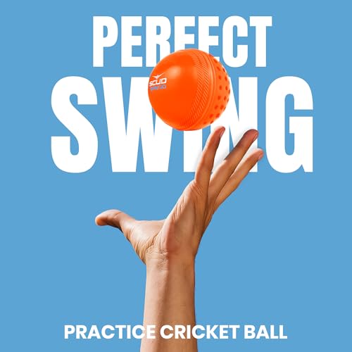 SCUD Swingo Wind Ball for Cricket, Specially Designed for Swing, Dual-Surface Half-Dimple & Half-Smooth Design, PVC | 72.39mm Diameter,105g (Pack of 3pc Balls, Neon Orange) - Image 4