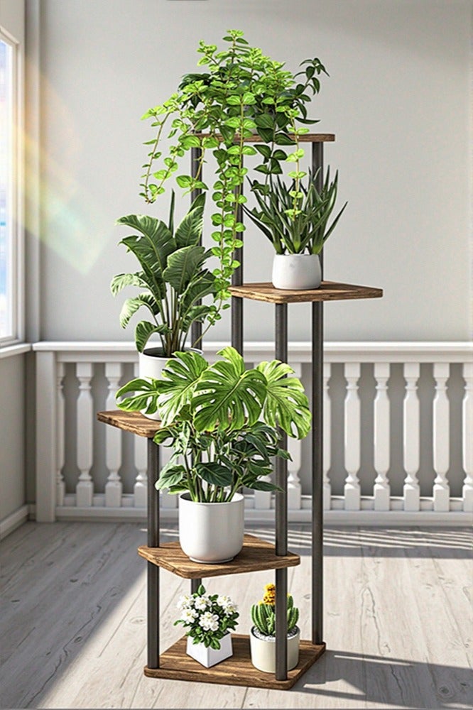 Forthcan 5 Tier 5 Potted Plant Stand Indoor, Tall Metal Plant Shelf for Multiple Plants, Corner Flower Pots Shelf - Image 5