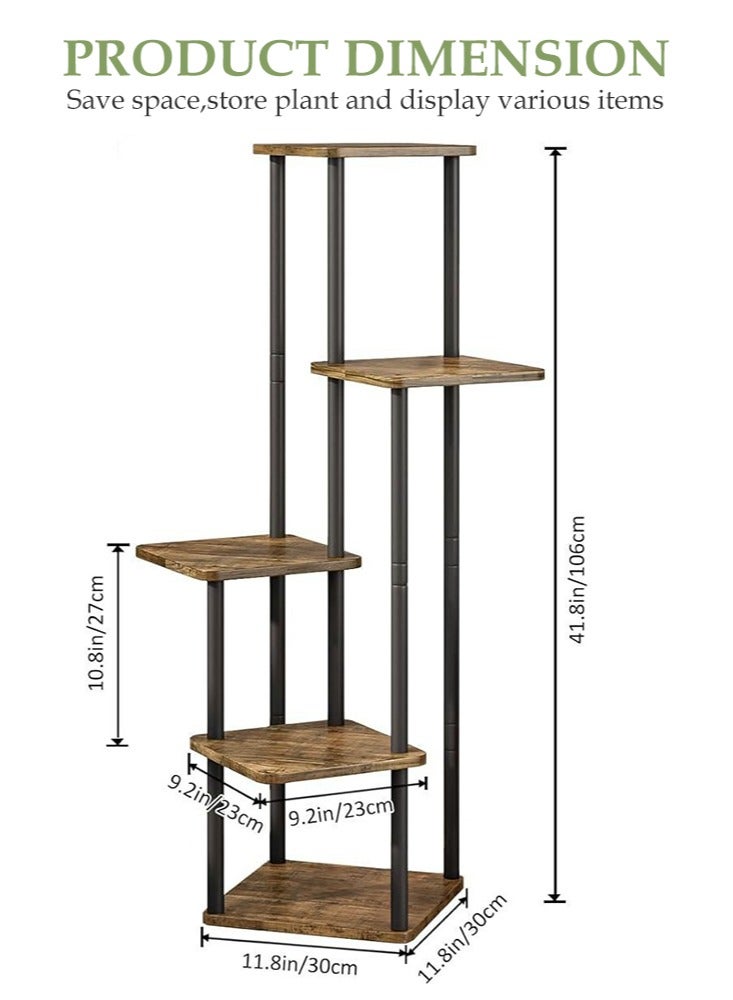 Forthcan 5 Tier 5 Potted Plant Stand Indoor, Tall Metal Plant Shelf for Multiple Plants, Corner Flower Pots Shelf - Image 2