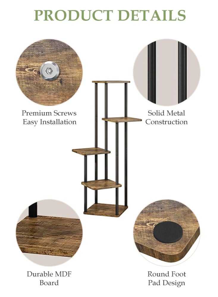 Forthcan 5 Tier 5 Potted Plant Stand Indoor, Tall Metal Plant Shelf for Multiple Plants, Corner Flower Pots Shelf - Image 3