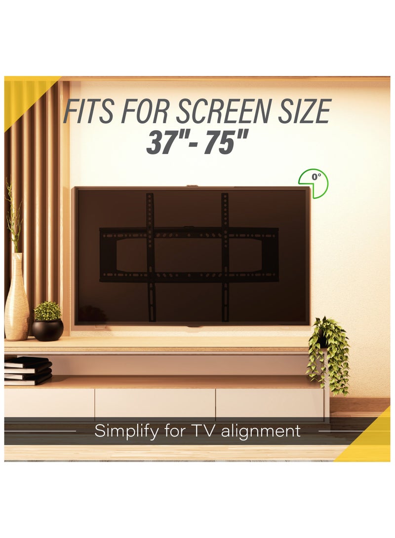 WB West Bayou Fixed TV Wall Mount for Most 37-75 Inch Flat Screen LED, LCD TV Wall Mount TV Bracket up to VESA 600 * 400 MM 60KG (132lbs) - Image 2