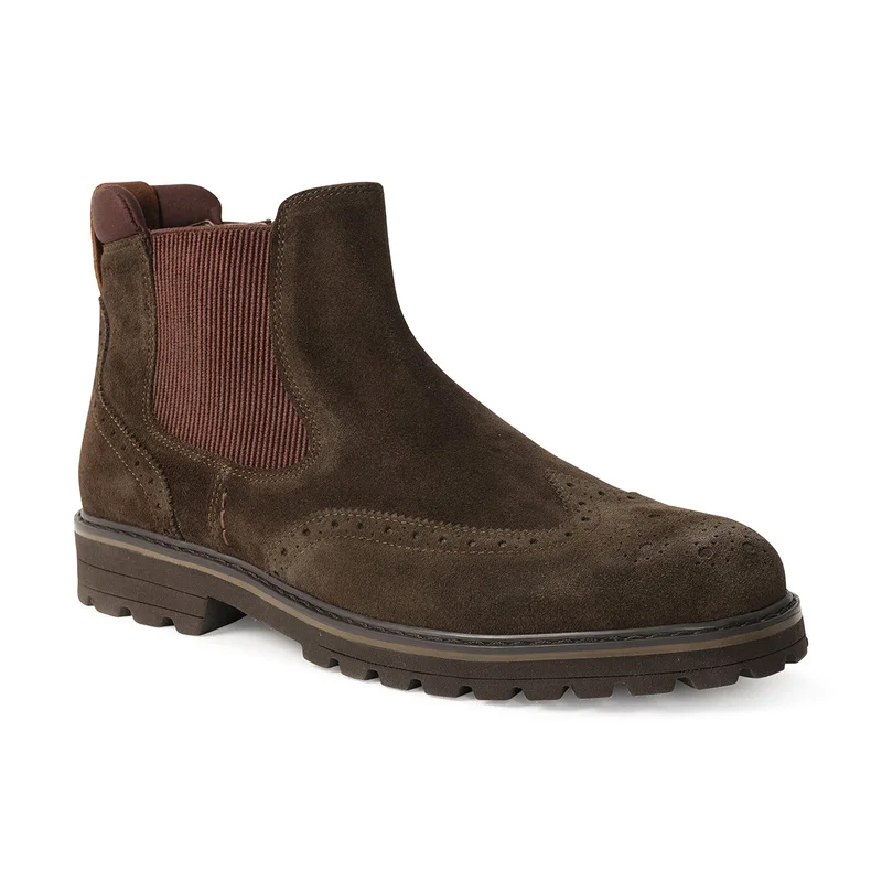 ميلانو Quinton Mens Leather Chelsea Boots-Dark Brown