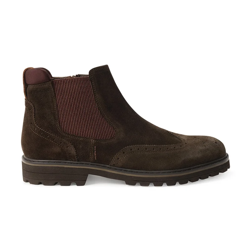 ميلانو Quinton Mens Leather Chelsea Boots-Dark Brown