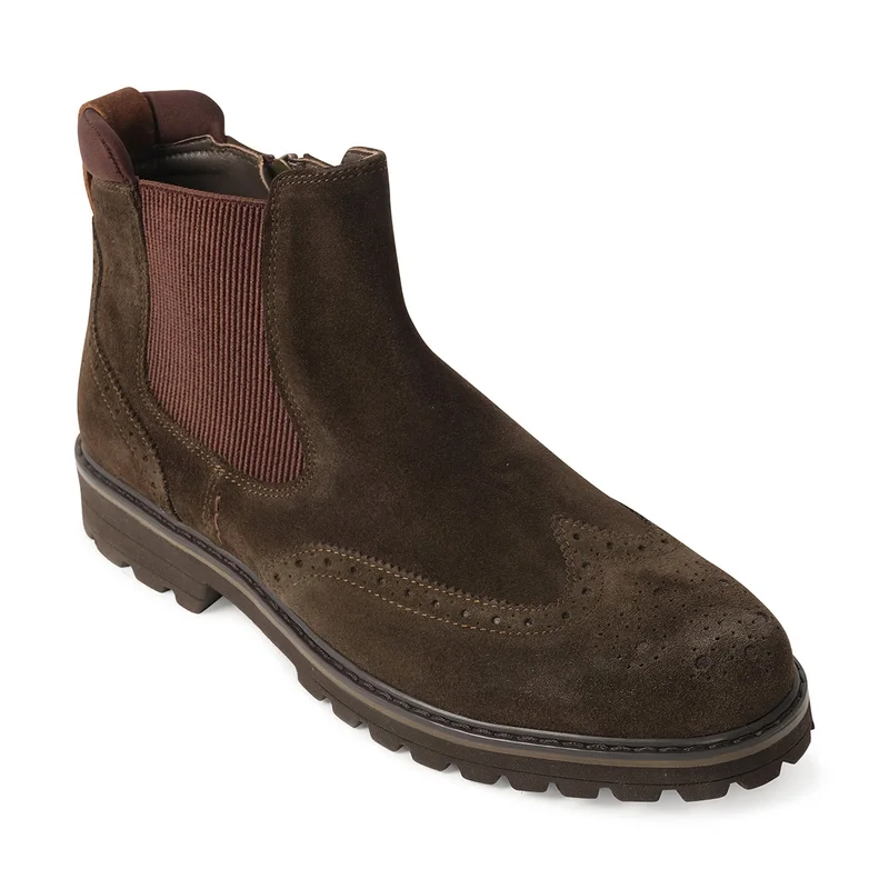 Milano  Quinton Mens Leather Chelsea Boots-Dark Brown for Men | Best Price UAE