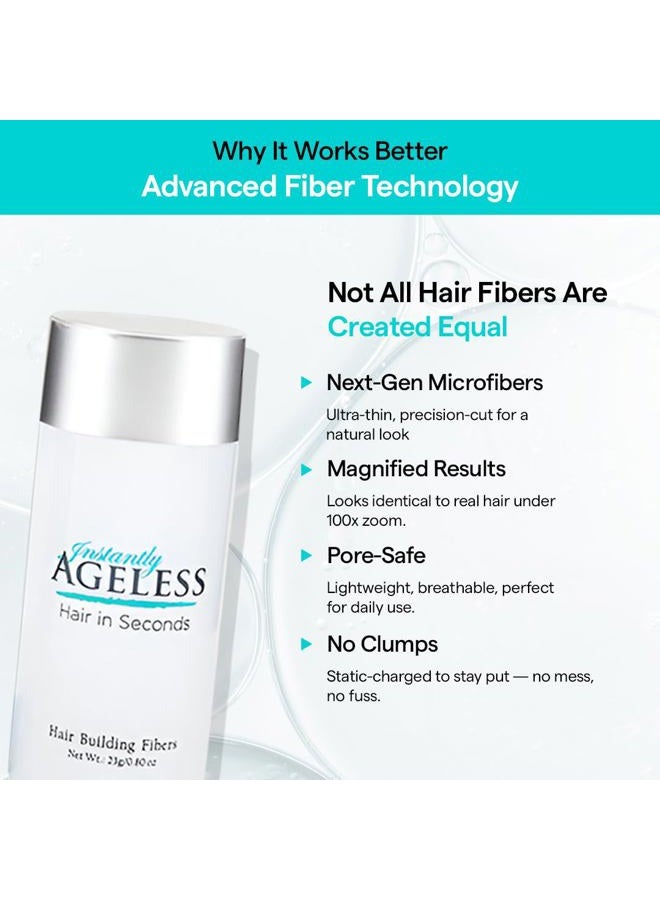 Instantly Ageless Hair Building Fibers | Starter Set | Hair in Seconds TM | .18 oz (5g) Fibers | Finishing Spray | Microfiber Bag | Instantly Ageless TM (Medium Brown) - Image 3