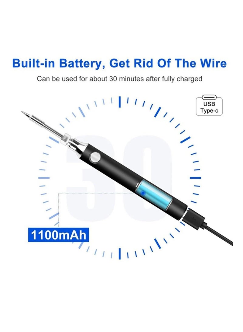 Soldering Iron Kit, Cordless Soldering Iron Tool Kit, Portable Adjustable Temperature Electronic Welding Tool Pen with 3 Interchangeable Tips for Home Appliance Repair - Image 5
