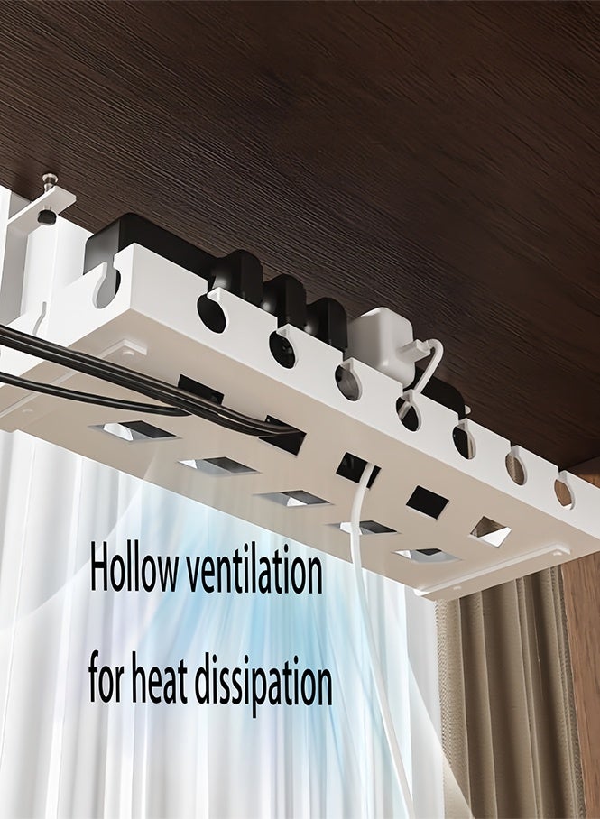 Under Desk Cable Management Tray, 40cm Under Desk Cord Organizer with Clamp Mount System for Wire Management, Metal Wire Cable Holder for Desks, Offices, No Need to Drill Holes - Image 4