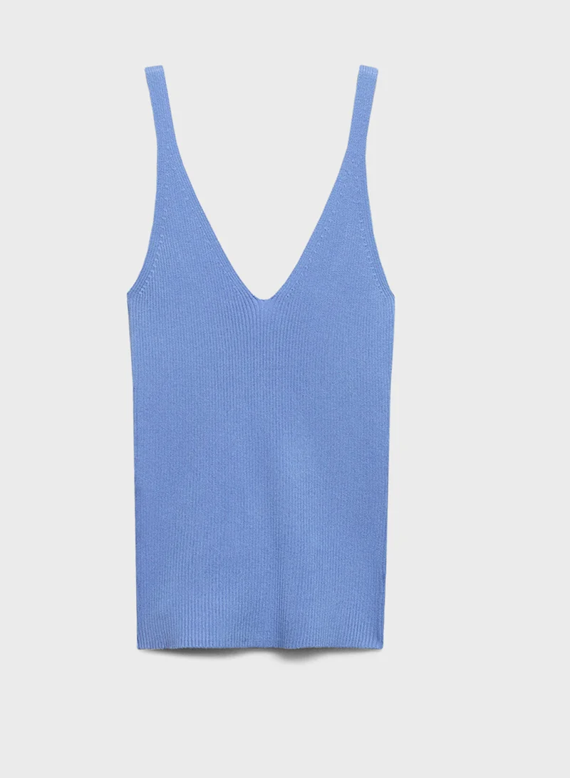 مانجو Knit Strap Top