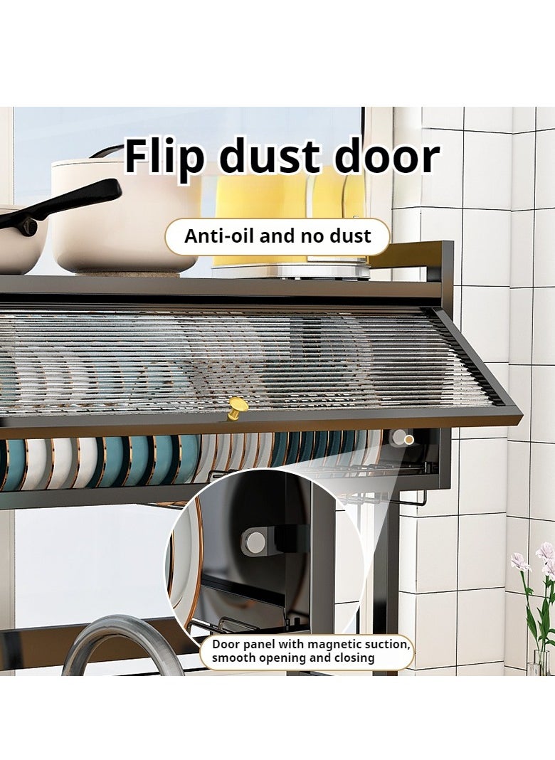 Generic - The Sink Dish Drainer Drying Rack,2 Tier Dish Drying Rack for Kitchen Counter, Large Dish Drying Rack with Flip Door, Over Sink Dish Drying Rack for Family Use,Dust-Proof,105cm - Image 1