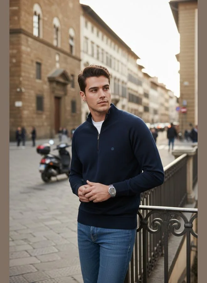 Buratti Buratti Cotton Relaxed Fit Half Zipper Stand Collar Sweat Men's SWEAT 5901232