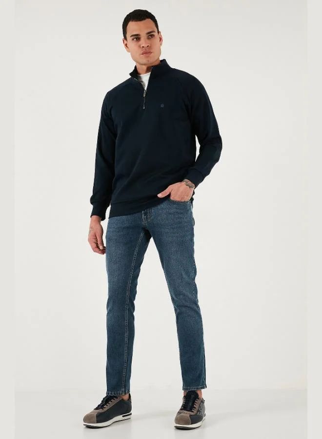 Buratti Buratti Cotton Relaxed Fit Half Zipper Stand Collar Sweat Men's SWEAT 5901232