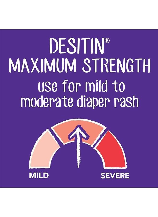 Desitin - Maximum Strength Baby Diaper Rash Cream with 40% Zinc Oxide for Treatment, Relief & Prevention, Hypoallergenic, Phthalate- & Paraben-Free Paste, 16 oz - Image 1