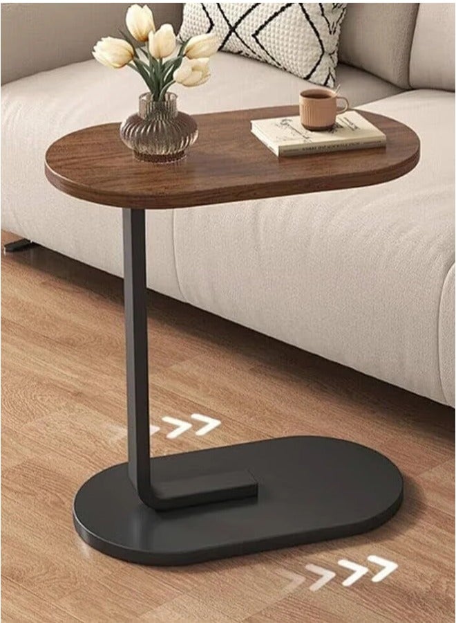 Snooe Coffee Table,Sofa Side Table,Double Layer C Shaped Square side table on wheels,coffee table for living room sofa,Suitable for study, living room, bedroom - Image 1