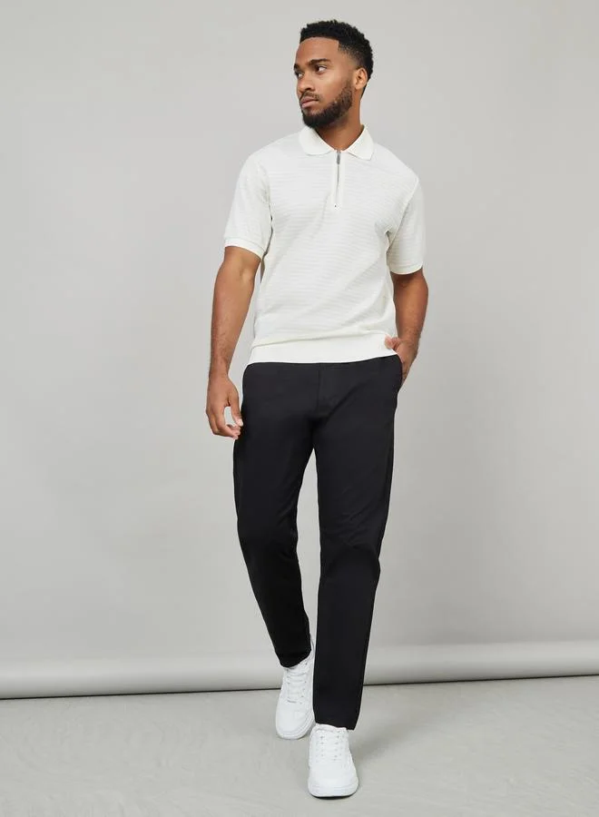 Styli Styli Solid Slim Fit Cotton Stretch Chinos