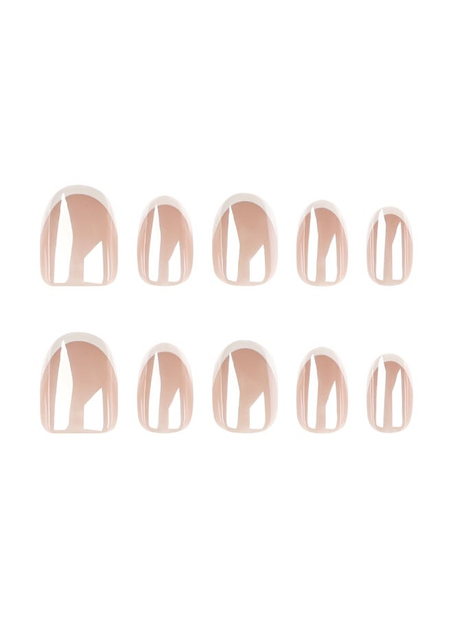 Kanza 24 قطعة أظافر لاصقة، أظافر مزيفة، مجموعة أظافر مزيفة للفتيات والنساء، ملحقات فن الأظافر، أظافر لاصقة مع ملصقات لاصقة للتطبيق السهل، مجموعة أظافر لاصقة - Image 5