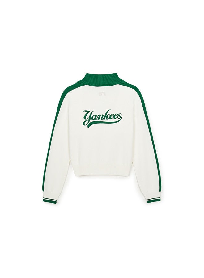 MLB Women'S Preppy Style Color Block Semi-Zip Comfort Knit Sweater Pullover Spring Autumn Kpv04 - Image 5