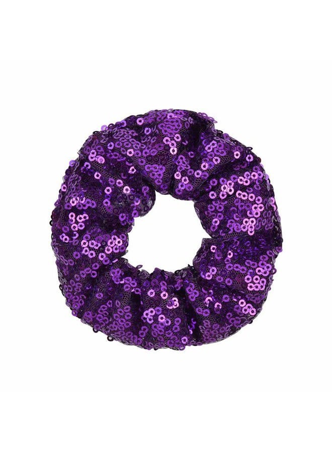 Jeffan 12 Pcs Sequin Scrunchies Bridesmaid Scrunchies Elastics Ponytail Holders Hair Wrist Ties Bands Cloth Scrunchies for Show Gym Dance Party Club Girl Women - Image 3