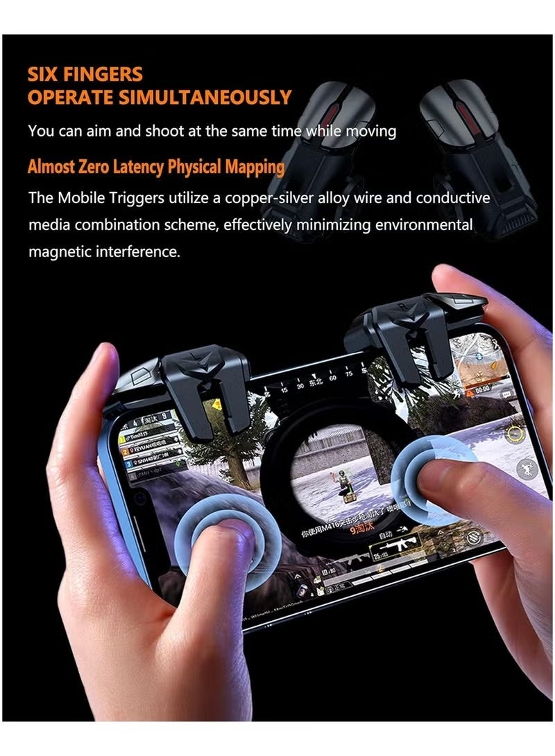 Mobile Phone Controller for Android iPhone, 6 Trigger Game Controller Compatible with PUBG Mobile/Knives Out/Call of Duty Mobile, Phone Triggers for Gaming with Sensitive Shoot and Aim - Image 5