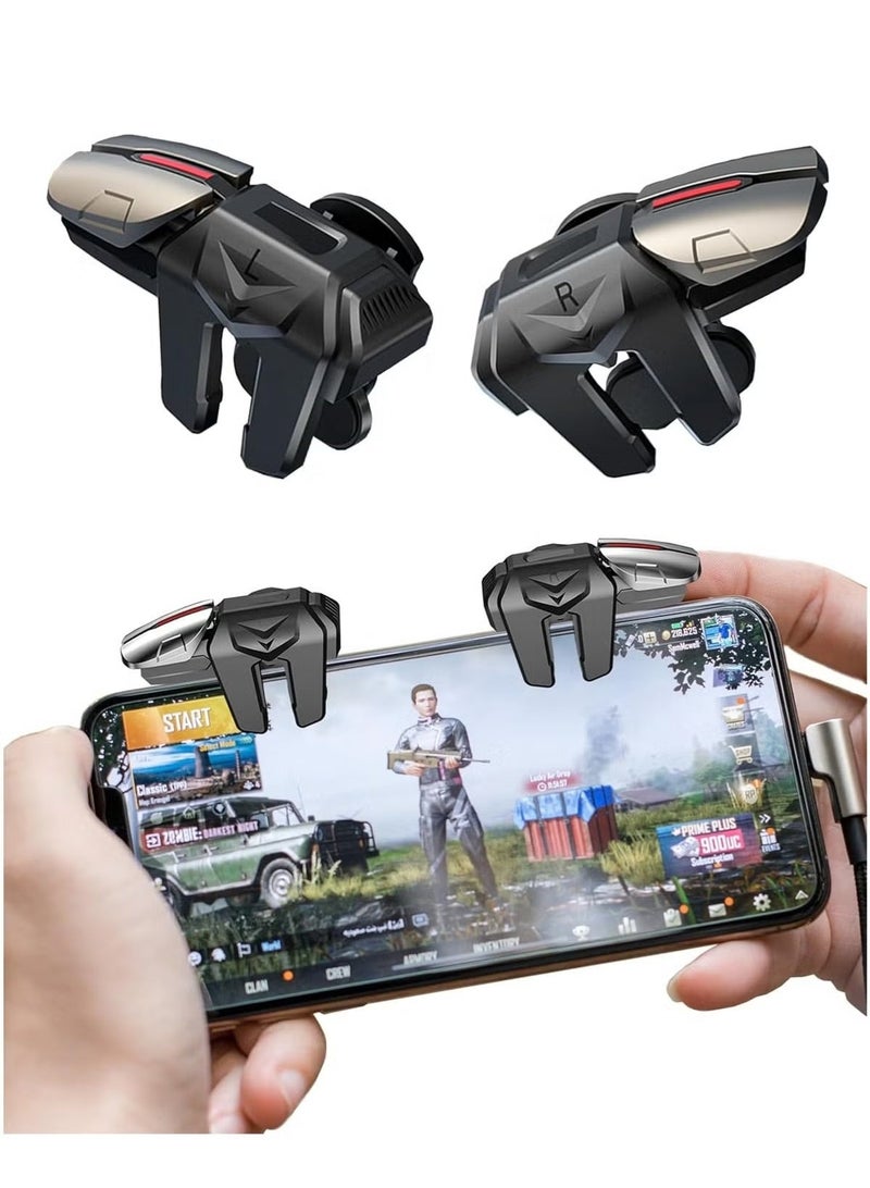 Mobile Phone Controller for Android iPhone, 6 Trigger Game Controller Compatible with PUBG Mobile/Knives Out/Call of Duty Mobile, Phone Triggers for Gaming with Sensitive Shoot and Aim - Image 1