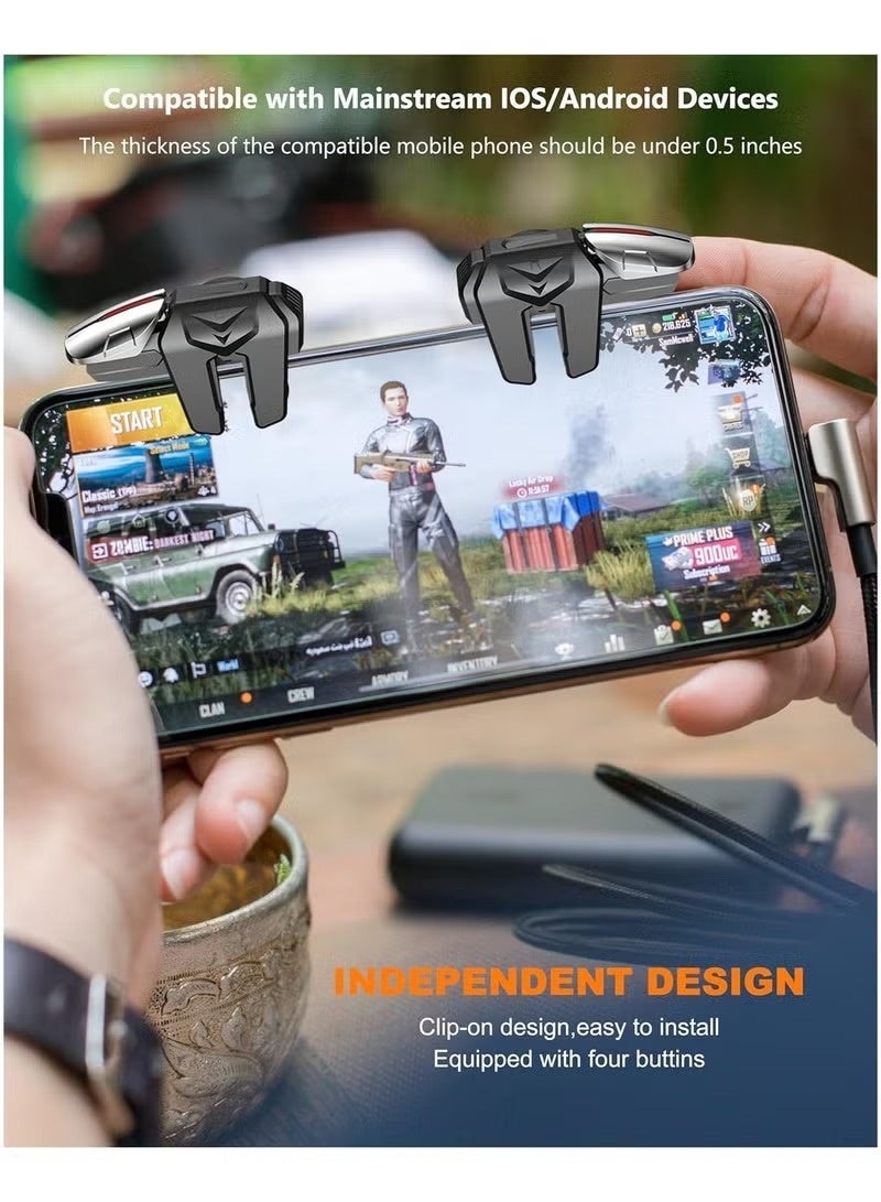 Mobile Phone Controller for Android iPhone, 6 Trigger Game Controller Compatible with PUBG Mobile/Knives Out/Call of Duty Mobile, Phone Triggers for Gaming with Sensitive Shoot and Aim - Image 3