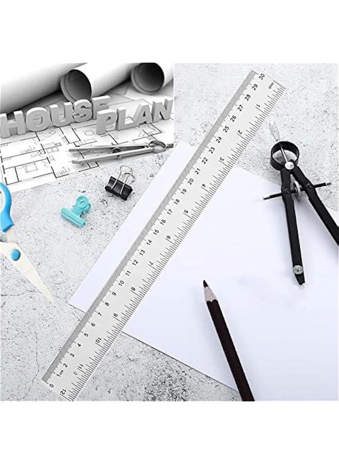 Generic - Plastic Ruler 30cm, Clear Ruler,Transparent Ruler 12 inch,Metric Ruler,Ruler 30cm for School,Transparent Straight rulers for Kids,and Office use,Drafting Tools,Measuring Tools,Pack of 2. - Image 1