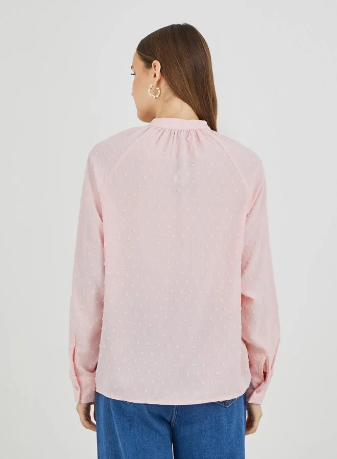 Take Two Take Two Texture Buttoned Oversized Shirt