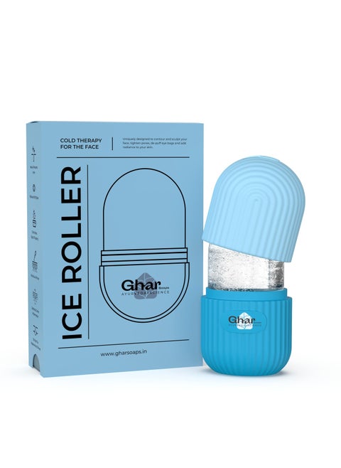 Ghar Soap High Quality Ice Roller for Face Neck and Body | Brighten Skin & Enhance Your Natural Glow Easy to Use and Carry | Reusable Skin Care Tools for Eye Wrinkles Acne Puffiness Relief