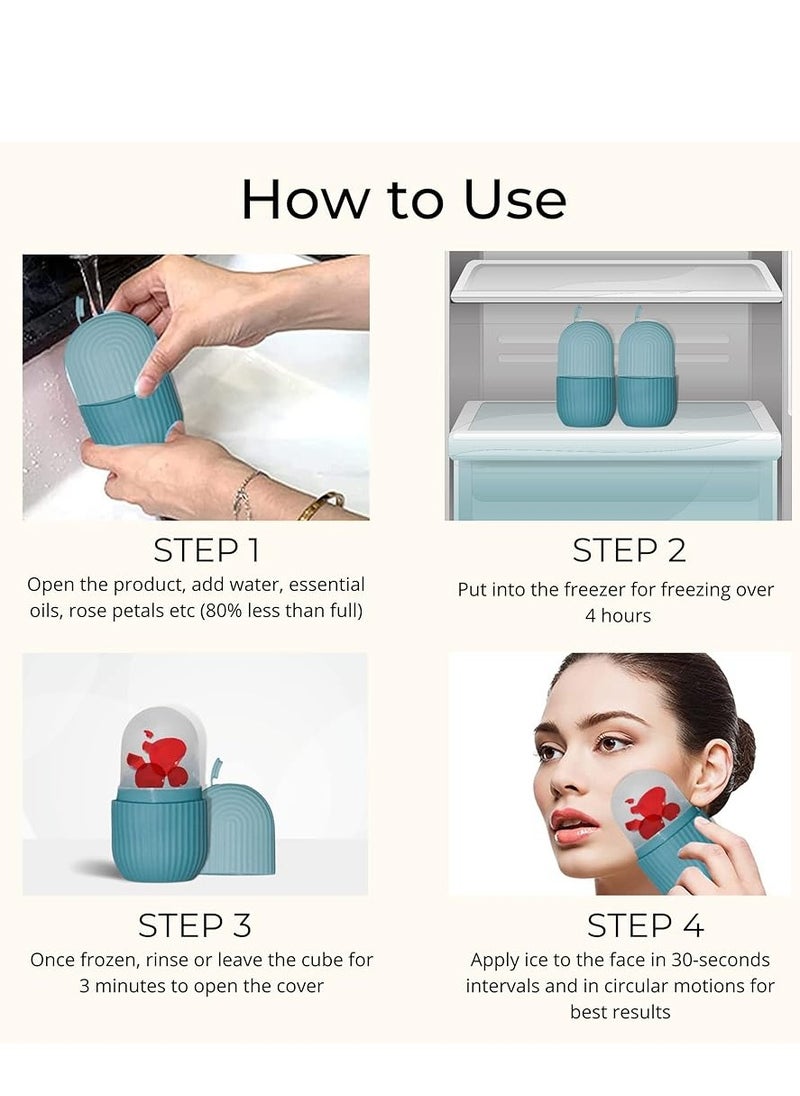 Ghar Soap High Quality Ice Roller for Face Neck and Body | Brighten Skin & Enhance Your Natural Glow Easy to Use and Carry | Reusable Skin Care Tools for Eye Wrinkles Acne Puffiness Relief