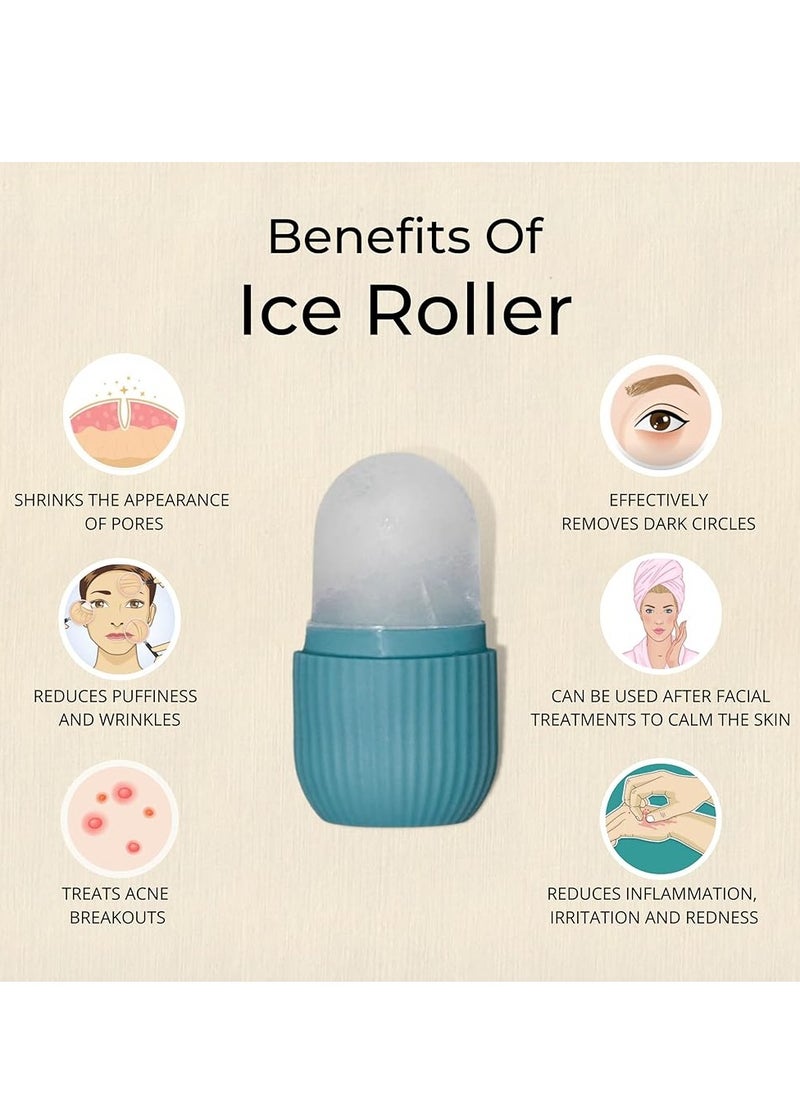 Ghar Soap High Quality Ice Roller for Face Neck and Body | Brighten Skin & Enhance Your Natural Glow Easy to Use and Carry | Reusable Skin Care Tools for Eye Wrinkles Acne Puffiness Relief