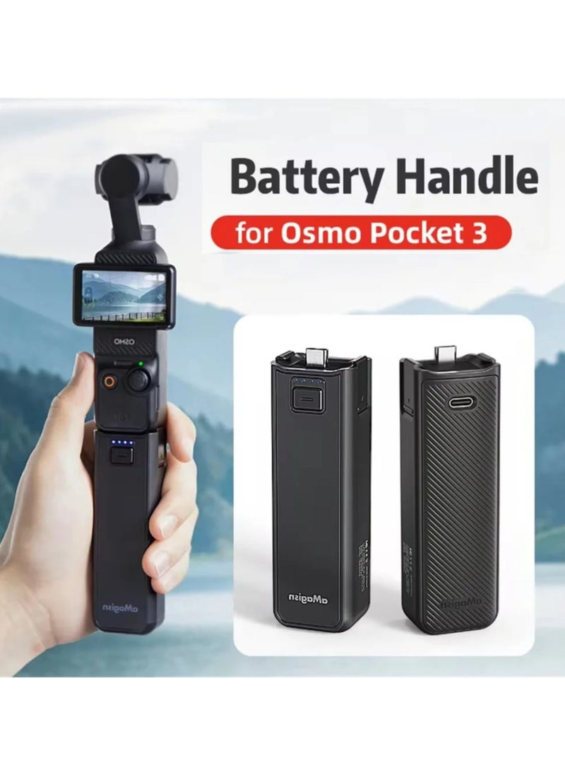 Generic - Battery Handle Grip for DJI Osmo Pocket 3 Portable Power Handle Power Bank Built-in 4500mAh Battery Mobile Charger with 1/4 Thread Port for DJI OSMO Pocket 3 Gimbal Camera Accessories - Image 1