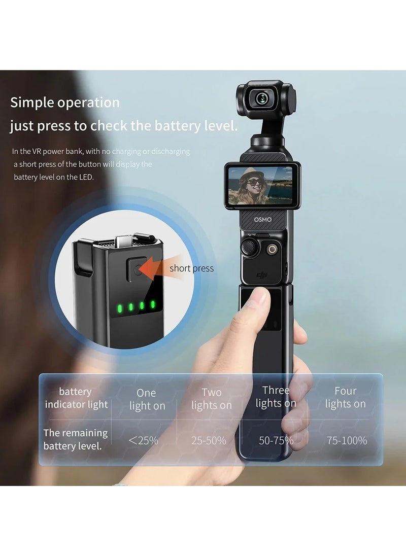 Generic - Battery Handle Grip for DJI Osmo Pocket 3 Portable Power Handle Power Bank Built-in 4500mAh Battery Mobile Charger with 1/4 Thread Port for DJI OSMO Pocket 3 Gimbal Camera Accessories - Image 1