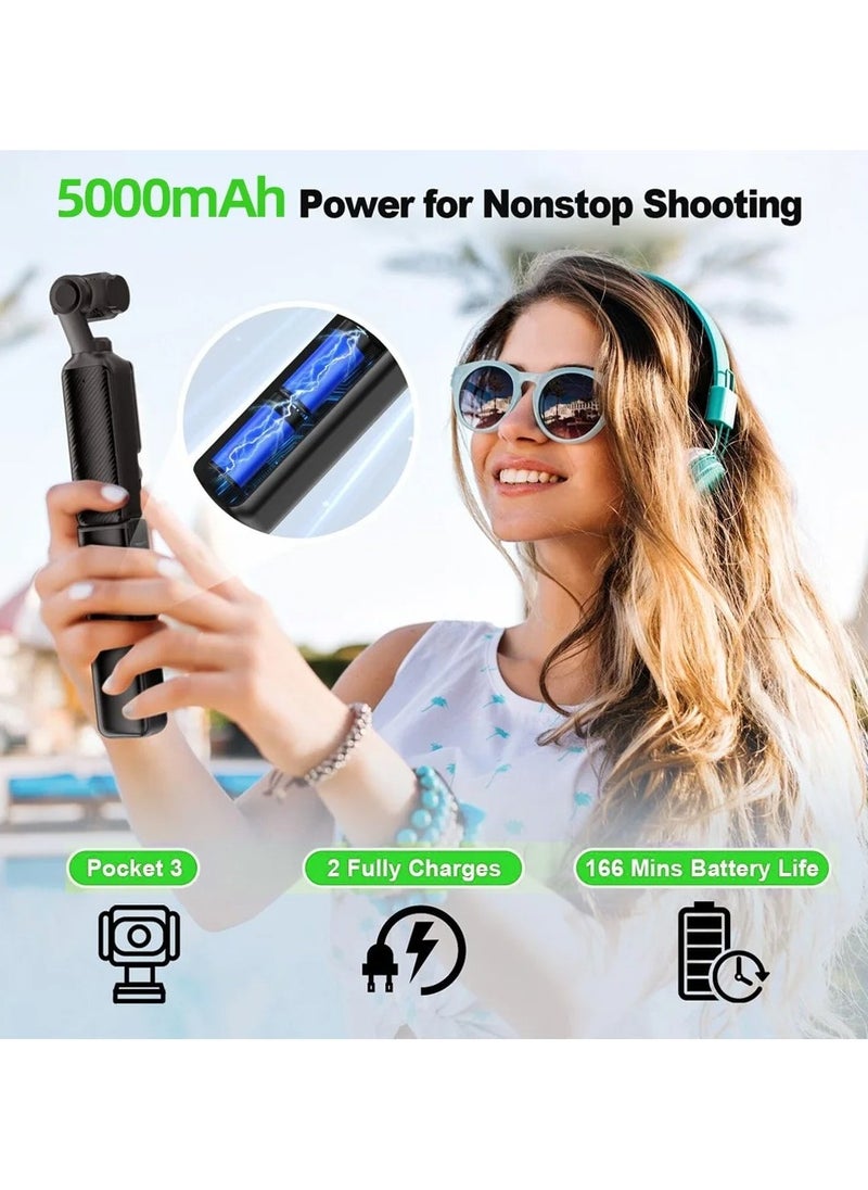 Generic - Battery Handle Grip for DJI Osmo Pocket 3 Portable Power Handle Power Bank Built-in 4500mAh Battery Mobile Charger with 1/4 Thread Port for DJI OSMO Pocket 3 Gimbal Camera Accessories - Image 1