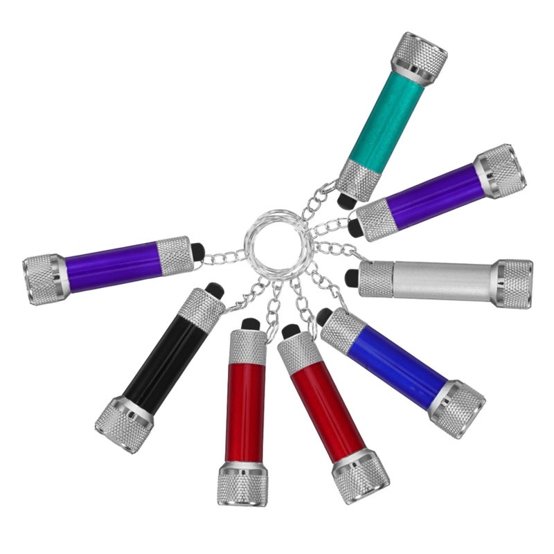 8Pcs Mini Keychain Flashlights LED Torch Aluminum Alloy for Camping Hiking Outdoor - Image 2