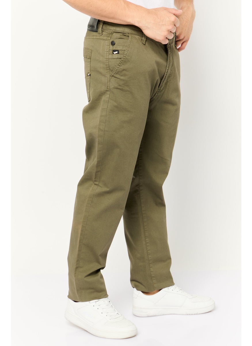 GAS - Men Slim Fit Brand Logo Chino Pants, Ivy Green - Image 1