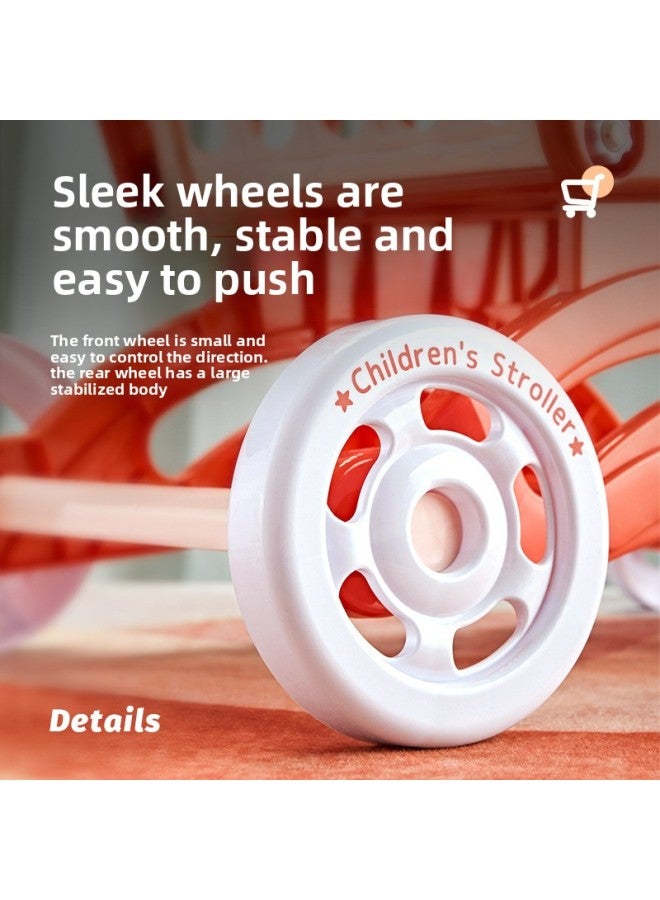 Children's Shopping Cart Toy Trolley Fruit And Vegetable Cutting Music Suit Toy Storage Baby Simulation Shopping Cart-Color:Red Shopping Cart + Cut - Image 5