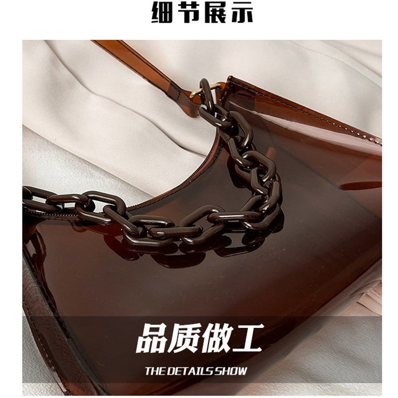 Summer Fashion Women Shoulder Bag Jelly Bag PVC Clear Bag - Image 2