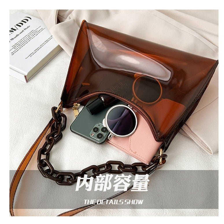 Summer Fashion Women Shoulder Bag Jelly Bag PVC Clear Bag - Image 4