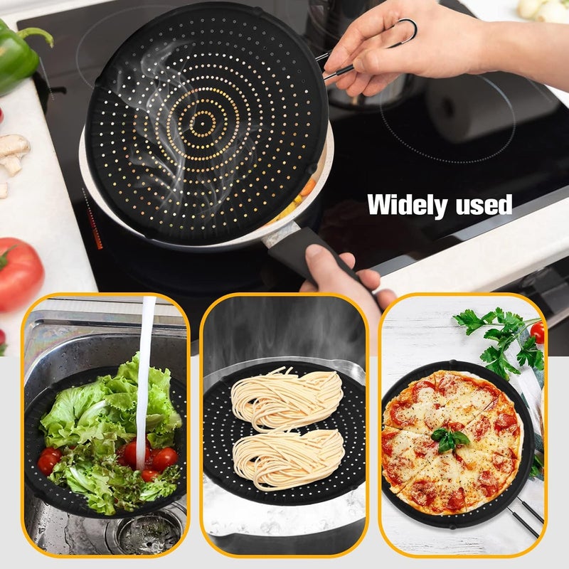 Silicone Splatter Screen for Frying Pan 13”, Multi-Use Grease Splatter Guard Heat Resistant to Hot Oil Food Safety Oil Splash Guard - Image 5
