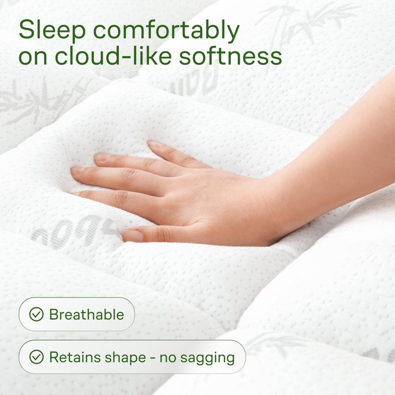 Niagara Sleep Solution Ultra Soft Full Size Mattress Topper - Viscose Made from Bamboo Pillow Top Mattress Pad for Back Pain Relief - Naturally Cooling for Hot Sleepers, White - Image 2