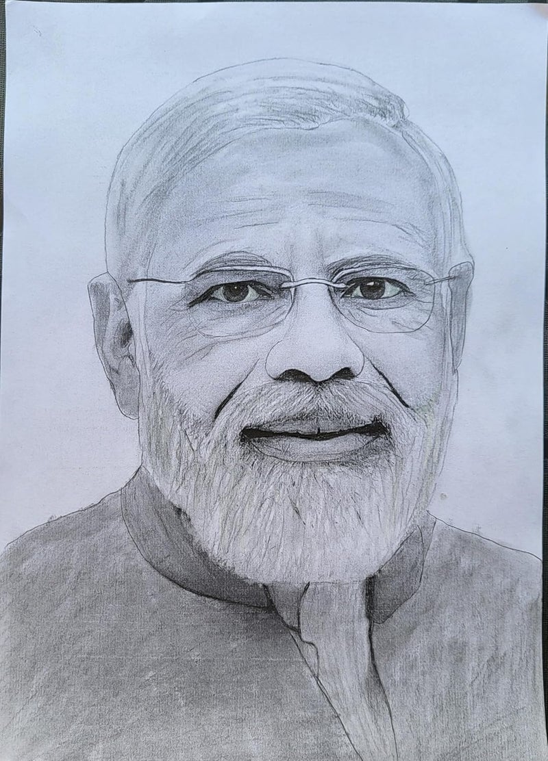 Custom Generic Pencil Sketch Portrait, A3 Single Face, Unframed, Matte Finish, Brown, Realistic Style, Indoor Use, Portrait Orientation, Premium Matte Paper, Handmade by Mandav Creations - Image 1