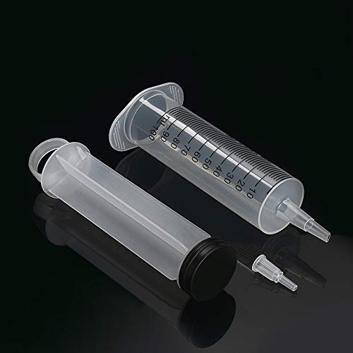 A AKRAF 4 Pack 100ml Syringes, Large Plastic Garden Syringe Scientific Labs, Nutrient Measuring, Watering, Refilling - Image 4
