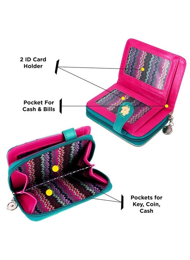 NFI essentials Small Wallet for Women, PU Leather Printed Mini Zipper Wallet for Girls, Credit Card Holder Organizer Coin Purse for Girls - Image 2
