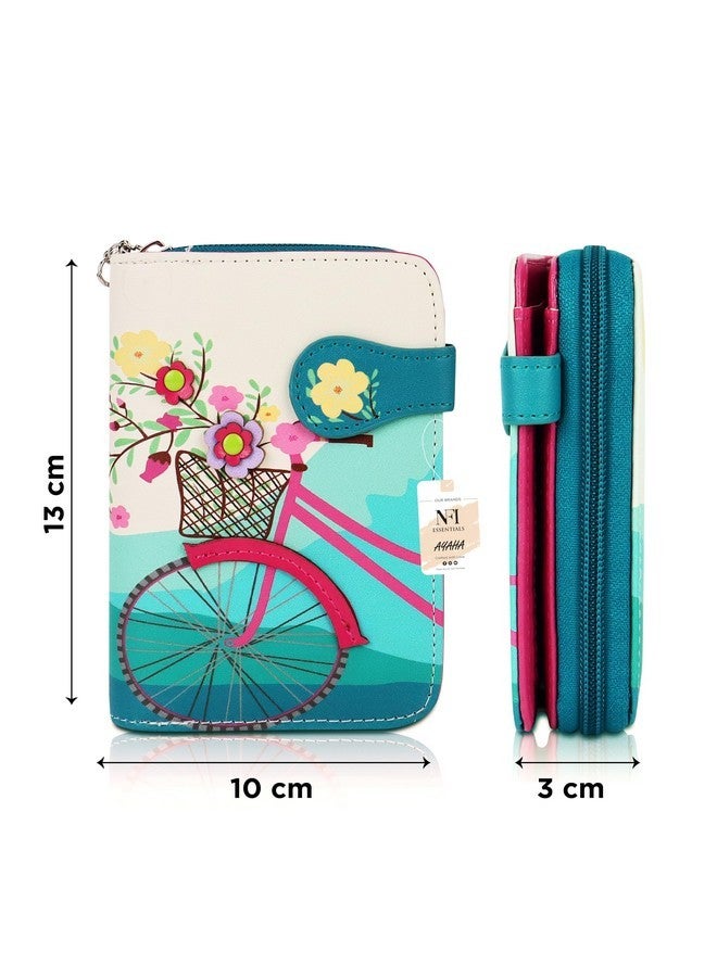 NFI essentials Small Wallet for Women, PU Leather Printed Mini Zipper Wallet for Girls, Credit Card Holder Organizer Coin Purse for Girls - Image 4