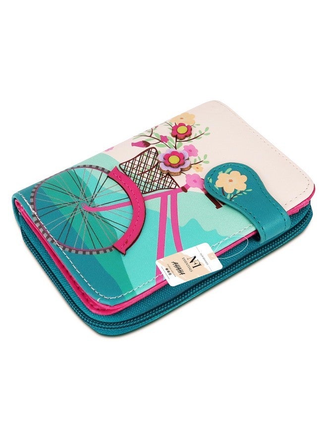 NFI essentials Small Wallet for Women, PU Leather Printed Mini Zipper Wallet for Girls, Credit Card Holder Organizer Coin Purse for Girls - Image 3