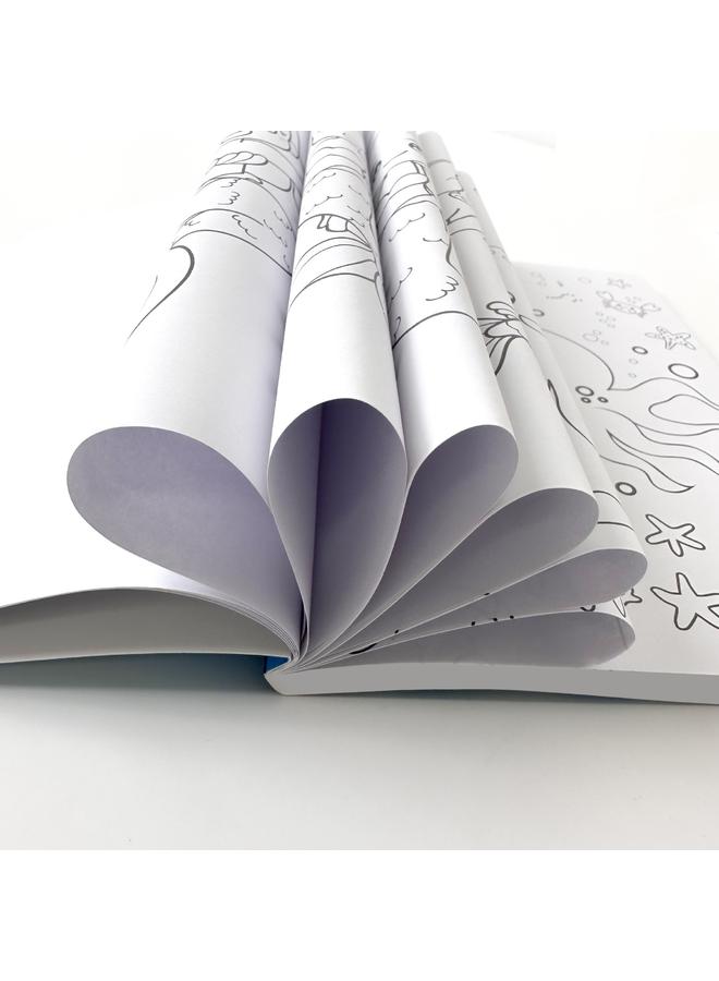 الأزرق جي دبليو كتاب تلوين حورية البحر الجديد 60 رسم كاريكاتوري تنوير كتاب تلوين للأطفال الذين تزيد أعمارهم عن 4 سنوات في رياض الأطفال - Image 4