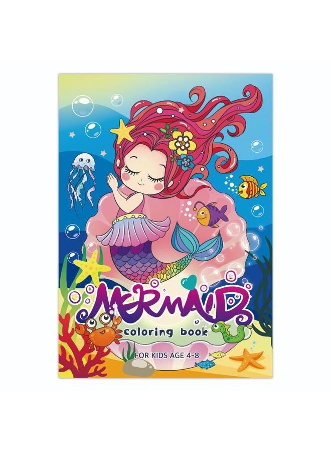 الأزرق جي دبليو كتاب تلوين حورية البحر الجديد 60 رسم كاريكاتوري تنوير كتاب تلوين للأطفال الذين تزيد أعمارهم عن 4 سنوات في رياض الأطفال - Image 1