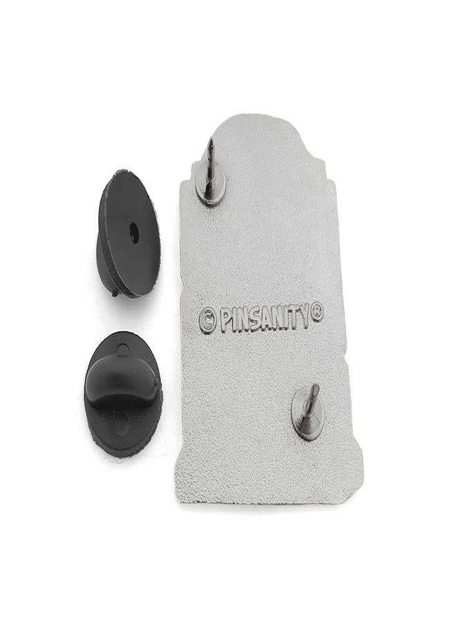 Pinsanity 'Never Trust The Living' Black Gravestone Enamel Lapel Pin - Image 3