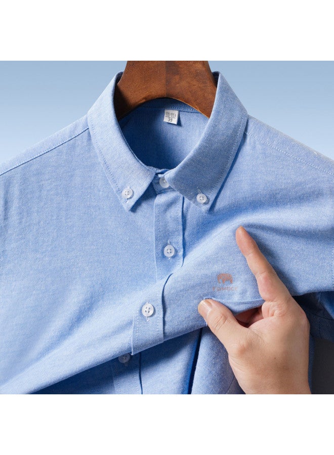 Fomoce men's Shirt Solid Color Comfortable Business Casual Stylish Moisture-wicking Breathable Shirt For Men - Image 3