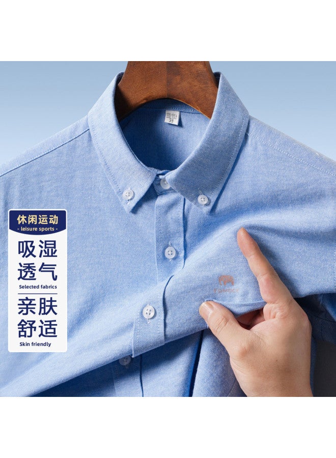 Fomoce men's Shirt Solid Color Comfortable Business Casual Stylish Moisture-wicking Breathable Shirt For Men - Image 2