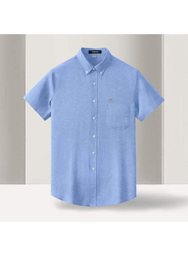 Fomoce men's Shirt Solid Color Comfortable Business Casual Stylish Moisture-wicking Breathable Shirt For Men - Image 4